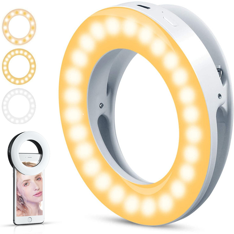 Webcam Ring Light - ترقية 3200K-6500K LED كليب مصباح مصمم