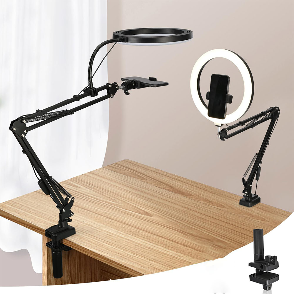 ضوء حلقة مع حامل وحامل هاتف، ض - مراجعة Webcam Ring Light وسعره