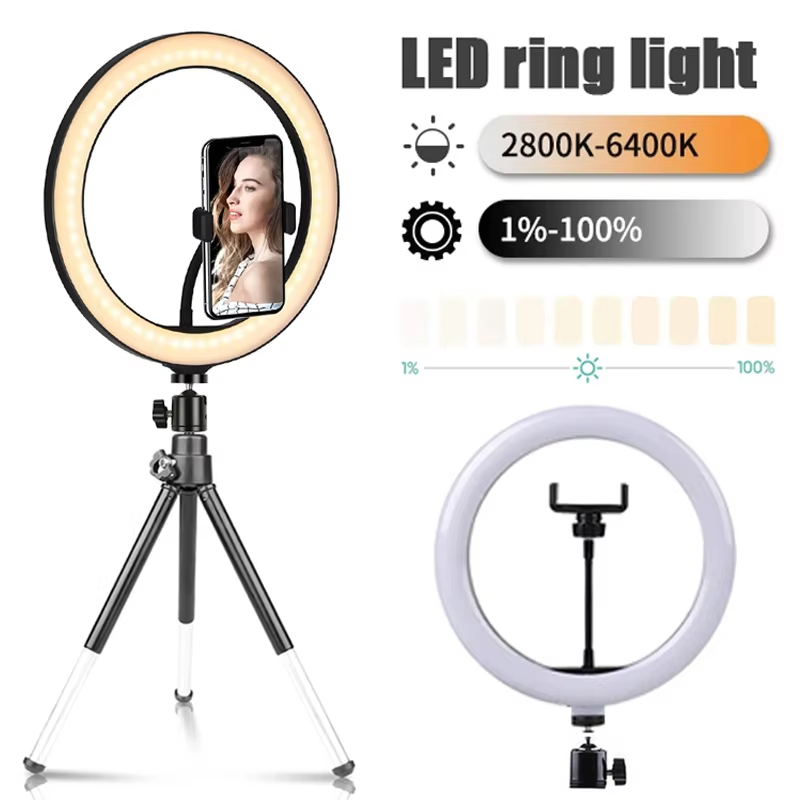 إضاءة حلقية للسيلفي مقاس 10 بو - مراجعة Webcam Ring Light وسعره