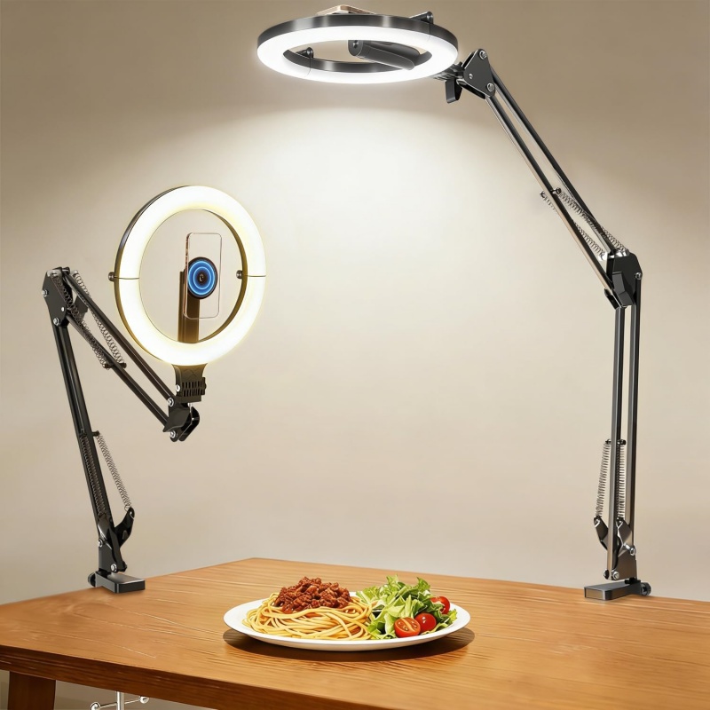 حامل هاتف مغناطيسي علوي مع إضا - مراجعة Webcam Ring Light وسعره