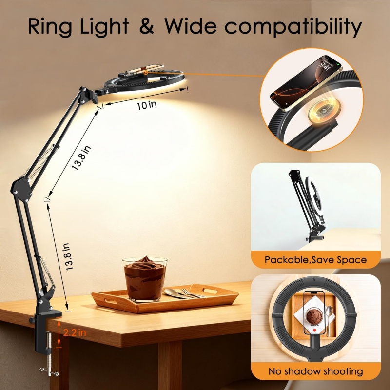 حامل هاتف مغناطيسي علوي مع إضا - مراجعة Webcam Ring Light وسعره