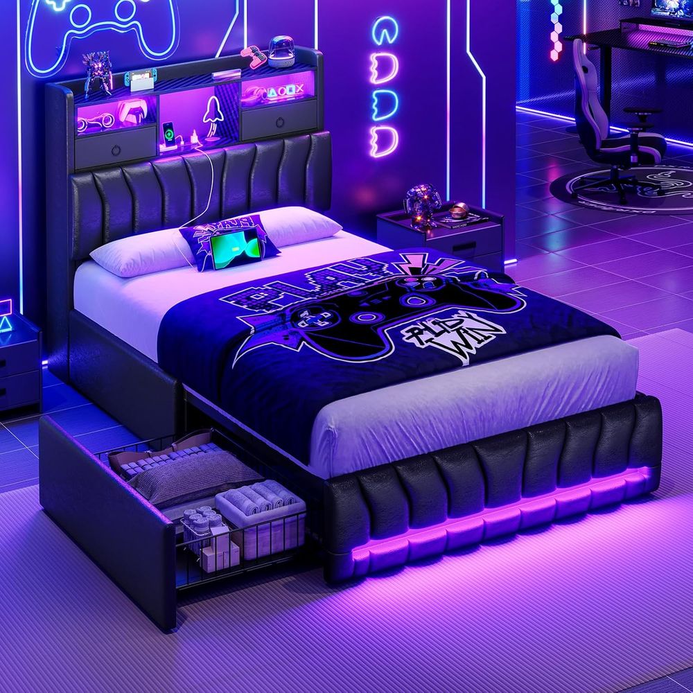 سرير مزدوج مع لوح تخزين، و2 أد - مراجعة Esports Gaming Bed وسعره